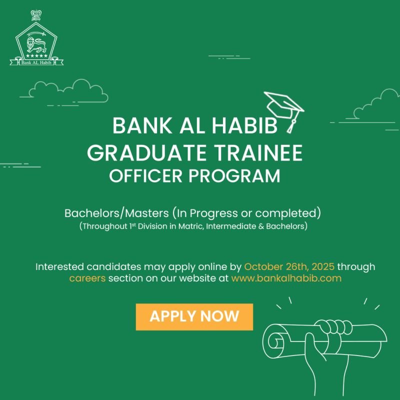 Bank al Habib Limited BAHL Jobs 2025 – Bank AL Habib Limited (BAHL Jobs 2025 — original advertisement