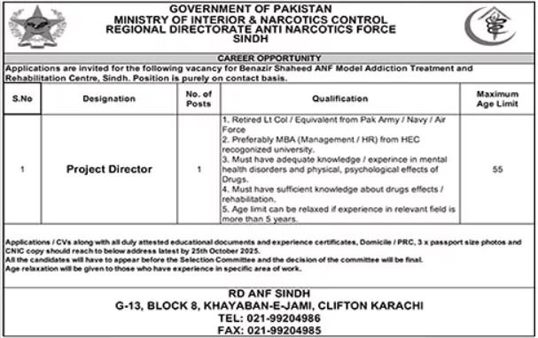 Ministry Of Interior And Narcotics Jobs 2025 – Ministry of Interior Islamabad Jobs 2025 — original advertisement