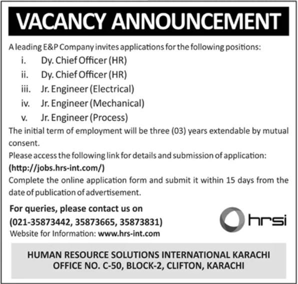 Human Resource Solutions International HRSI Karachi Jobs – HRSG People and Business karachi Jobs 2025 — original advertisement