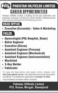Pakistan Oilfields Limited POL Jobs 2025 Jobs 2025 — original advertisement