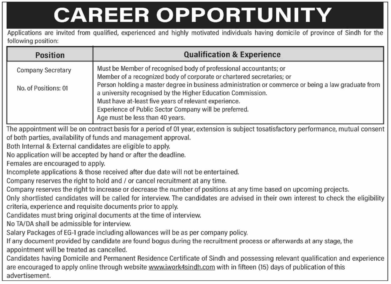 Government Organization Karachi Sindh Jobs 2025 – Public Sector Organization Jobs 2025 — original advertisement