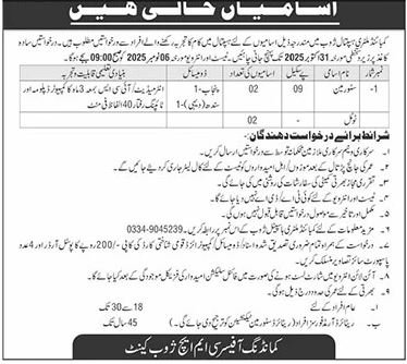 Combined Military Hospital CMH Zhob Jobs 2025 Jobs 2025 — original advertisement