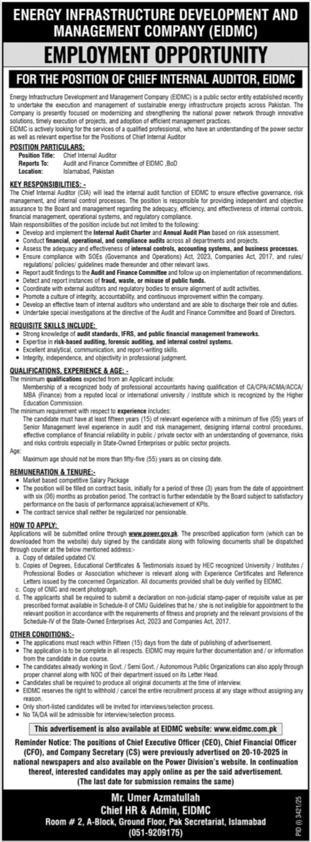 Energy Infrastructure Development & Management Company Job – Private Company Jobs 2025 — original advertisement