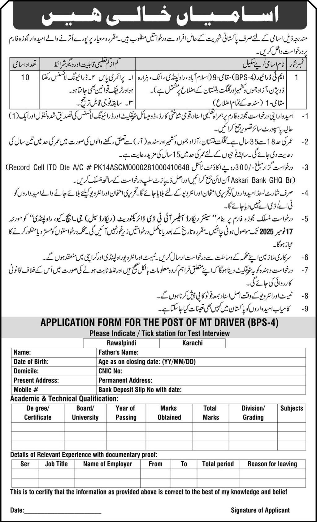 Public Sector Karachi Sindh Jobs 2025 – Public Sector Organization Jobs 2025 — original advertisement