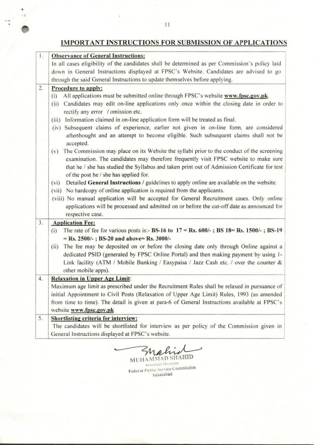 Federal Public service commission advertisement Jobs 05/2025 Jobs 2025 — original advertisement