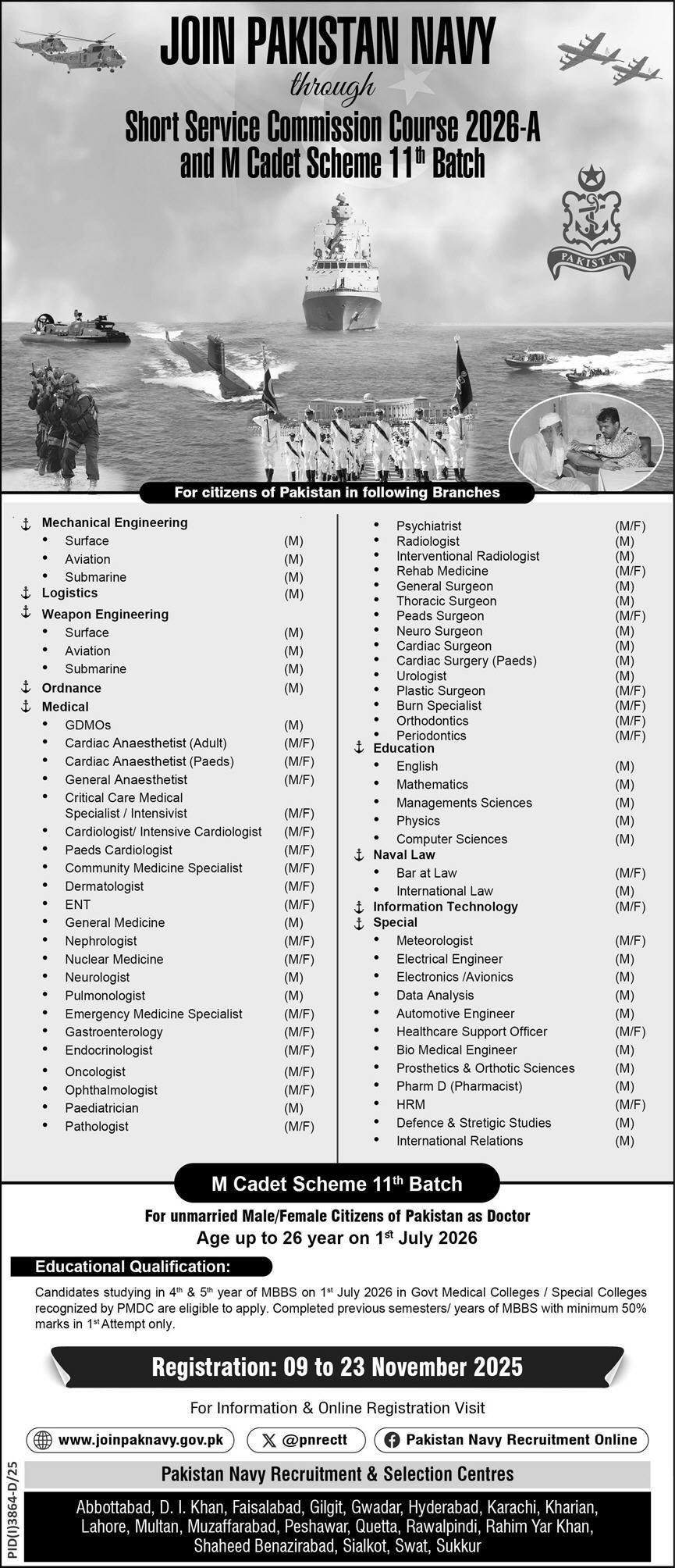 Pakistan Navy Short Service Commission 2025 Jobs 2025 — original advertisement