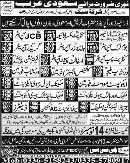 Electrician Heavy Equipment & Grader Operator Jobs 2025 – Blue Star Techni Test & Training Center Jobs 2025 — original advertisement