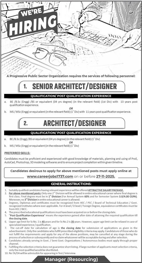 Public Sector Organization karachi Jobs 2025 Jobs 2025 — original advertisement