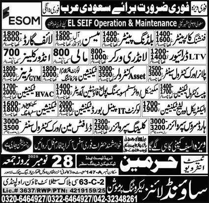 Mali And Ltv Driver Jobs in Saudia Arabia 2025 – Sound Lines Recruiting Promotion Jobs 2025 — original advertisement