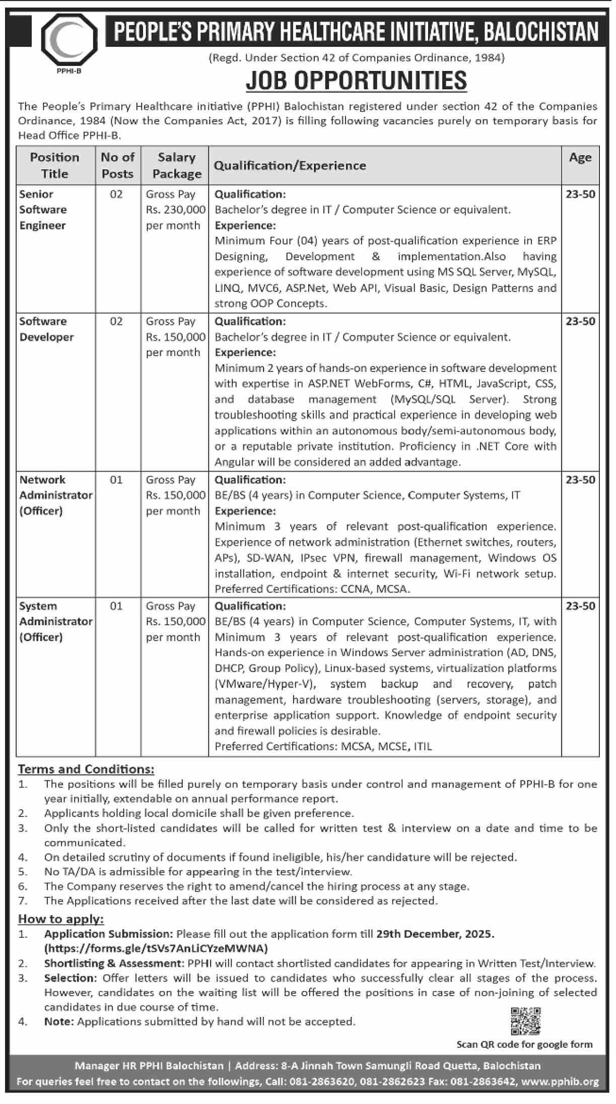 Peoples Primary Healthcare Initiative Quetta Jobs 2025 – People's Primary Healthcare Initiative (PPHI) Sindh Jobs 2025 — original advertisement