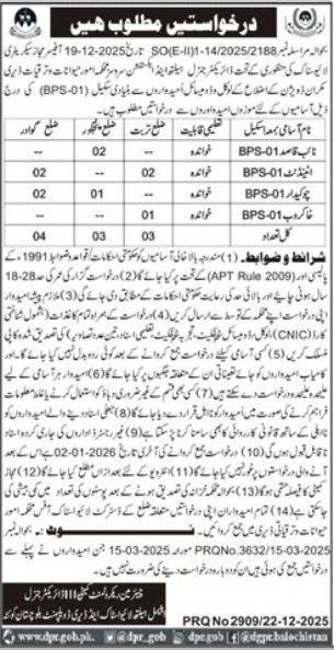 Livestock & Dairy Development Department Makran Jobs 2026 – Livestock and Dairy Development Department Balochistan Jobs 2025 — original advertisement