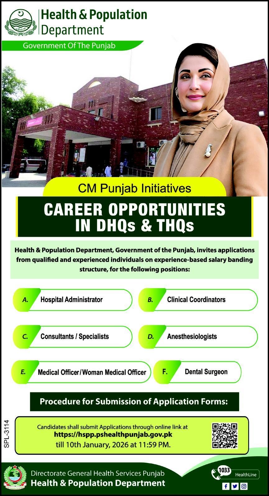 Health & Population Department Lahore Jobs 2026 – Health Department Punjab Jobs 2025 — original advertisement