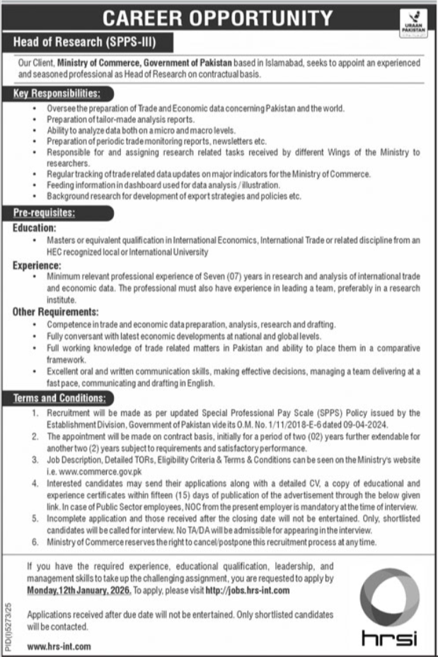 Human Resource Solution International HRSI Karachi Job 2026 – HRSG People and Business karachi Jobs 2025 — original advertisement