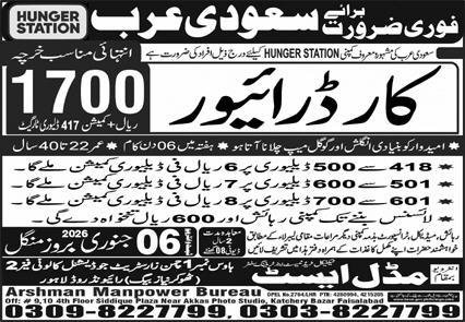 Car Driver Jobs in Saudia Arabia 2025 – Middle East Technical Trade Test & Training Center Jobs 2025 — original advertisement