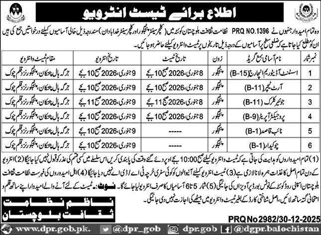 Directorate Of Culture Tourism Archives & Jobs Interview – Directorate of Culture and Heritage Department Jobs 2025 — original advertisement