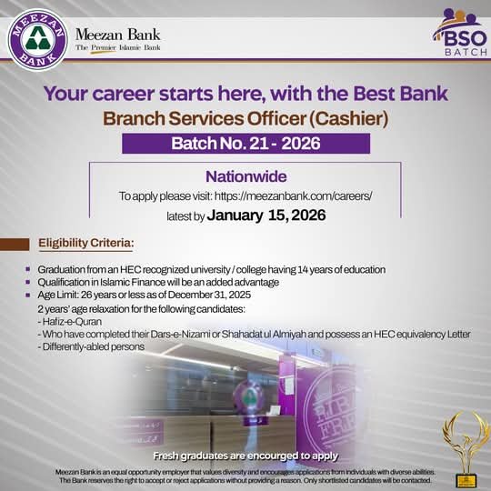Meezan Bank  Karachi Jobs 2026 Jobs 2026 — original advertisement