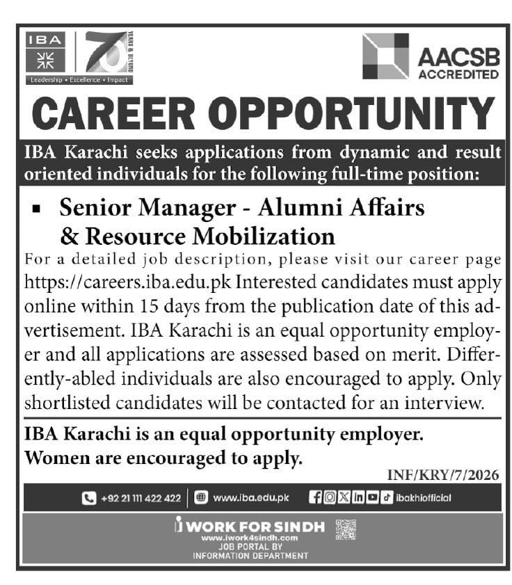 Institute Of Business Administration IBA Karachi Jobs 2026 Jobs 2026 — original advertisement