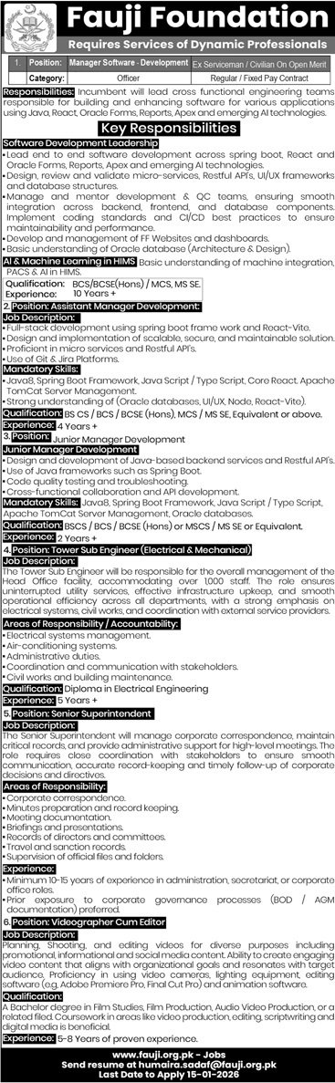 Fauji Foundation Rawalpindi Jobs 2026 Jobs 2026 — original advertisement