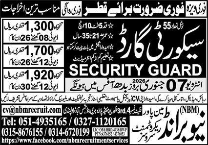 Security Guard Jobs in Qatar 2026 – New Brand Manpower Jobs 2026 — original advertisement