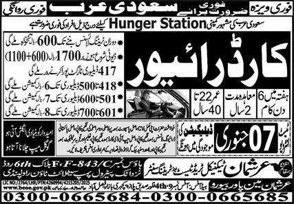 Car Driver Jobs In Saudi Arabia 2026 – Arshman Manpower Bureau Jobs 2026 — original advertisement