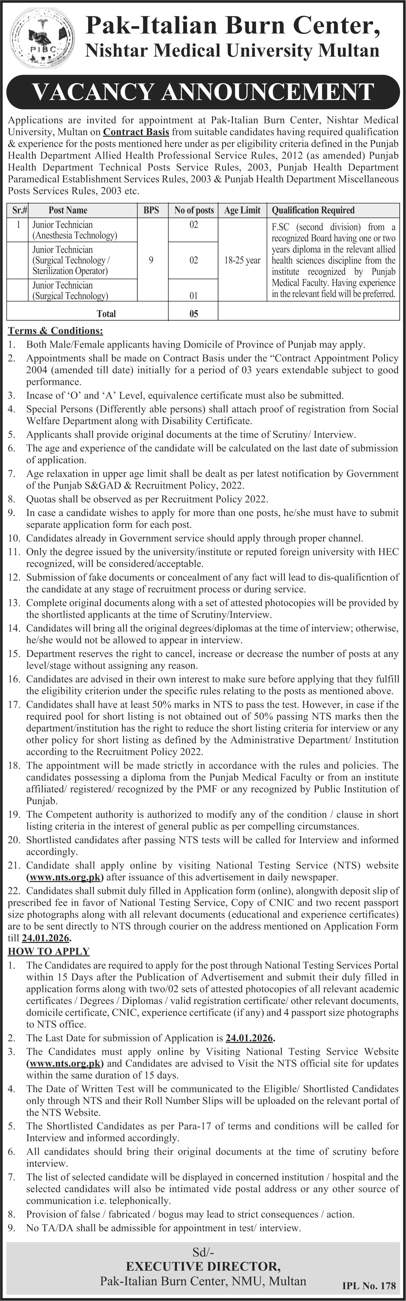 Nishtar Medical University NMU Multan Jobs 2026 – Nishtar Medical University Multan Jobs 2026 — original advertisement