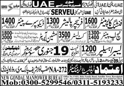 Furniture Polisher & Deco Spray Painter Jobs 2026 – New Gondal Manpower Bureau Jobs 2026 — original advertisement