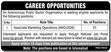Public Sector Organization Islamabad Jobs 2026 Jobs 2026 — original advertisement
