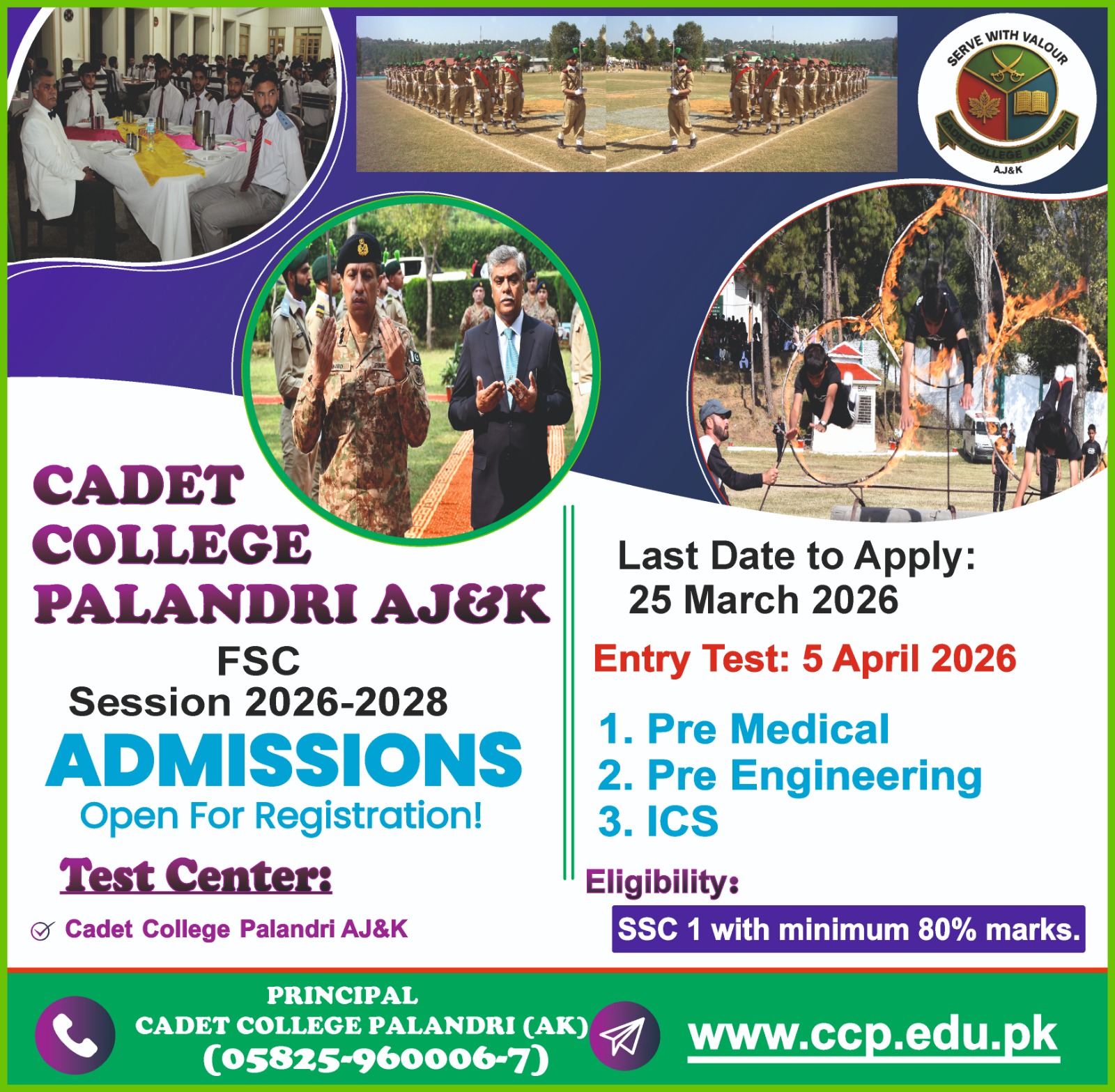 Admission Open in Cadet College Palandri Azad Jammu Kashmir – Cadet College Palandri Azad Kashmir Admissions 2026 — original advertisement