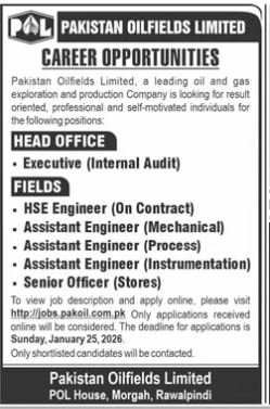 Pakistan Oilfields Limited POL Rawalpindi Jobs 2026 Jobs 2026 — original advertisement