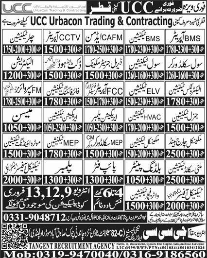 Motor Winding Technician & CCTV Operator Jobs 2026 – GCC Techni Test & Training Center Telecom Jobs 2026 — original advertisement