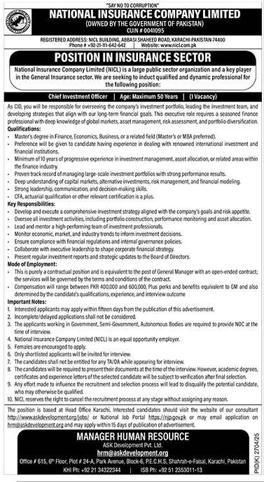 National Insurance Company Limited NICL Jobs 2026 Jobs 2026 — original advertisement