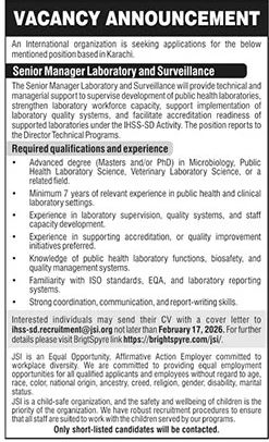 International Organization Karachi Jobs 2026 – Public Sector Organization Jobs 2026 — original advertisement