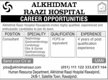 Al Khidmat Raazi Hospital Jobs 2026 – Alkhidmat Jobs 2026 — original advertisement