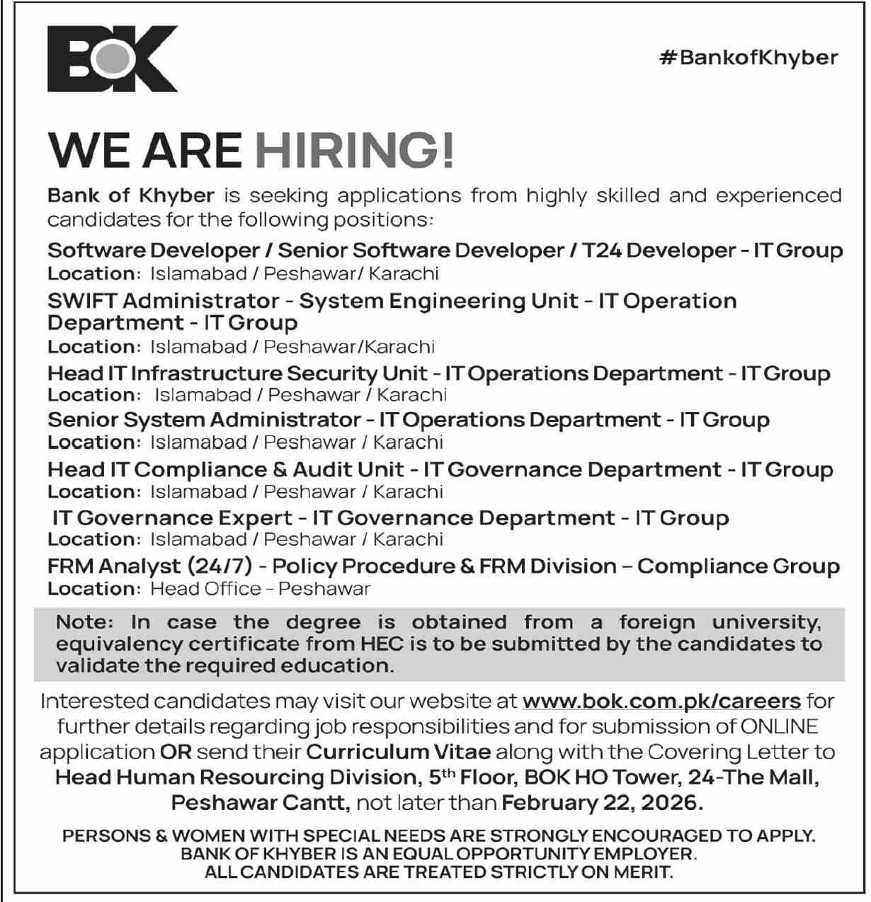 Bank of Khyber Bok Jobs 2026 Jobs 2026 — original advertisement