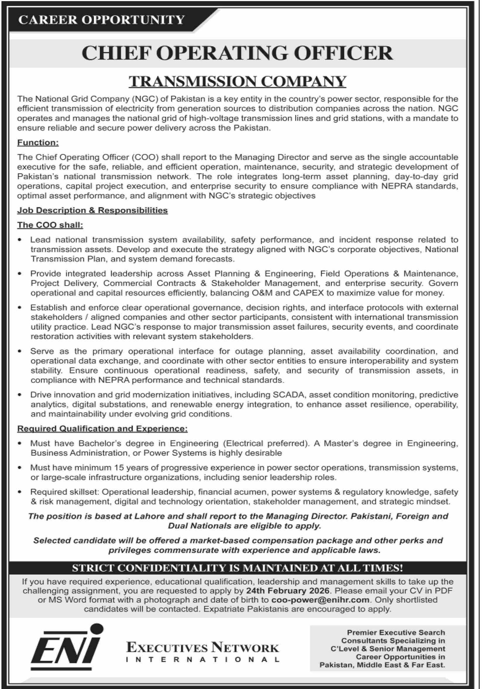 National Grid Company NGC Jobs 2026 – Private Company Jobs 2026 — original advertisement