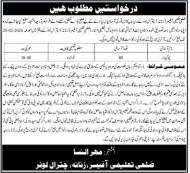 District Education Officer Chitral Lower Job 2026 – Health Department KPK Jobs 2026 — original advertisement