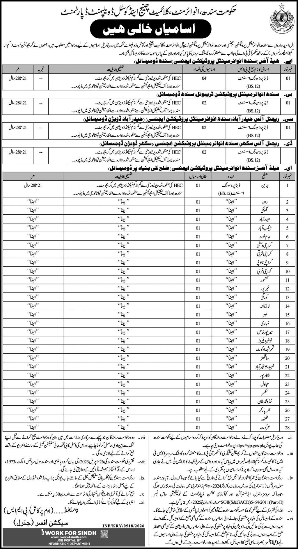 Environment Climate Change & Coastal Development Jobs 2026 Jobs 2026 — original advertisement
