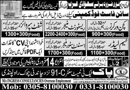 Restaurant Manager & Assistant Store Manager Jobs 2026 – Pak Techni Test Center Jobs 2026 — original advertisement