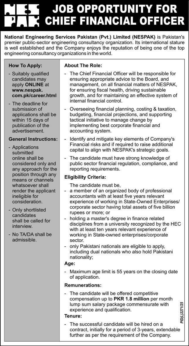 National Engineering Services Pakistan NESPAK Jobs 2026 – NESPAK National Engineering Services Pakistan Jobs 2026 — original advertisement