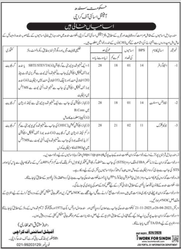 Sindh High Court Karachi Job 2026 Jobs 2026 — original advertisement