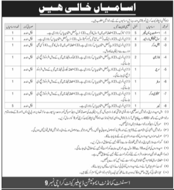 Ammunition Depot Karachi sindh Jobs 2026 – Pakistan Army Jobs 2026 — original advertisement