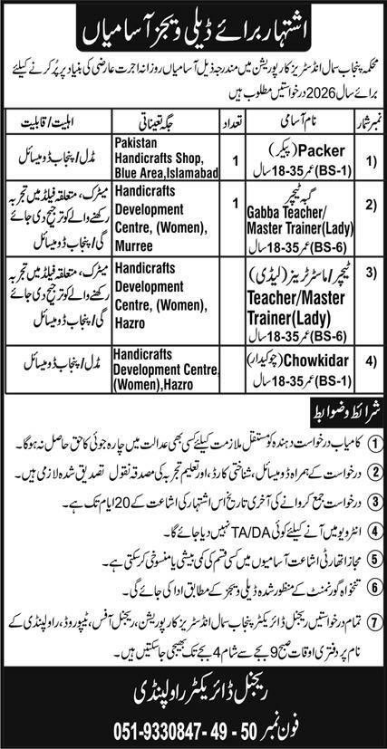 Punjab Small Industries Corporation Jobs 2026 – Punjab Small Industries Corporation Lahore Jobs 2026 — original advertisement