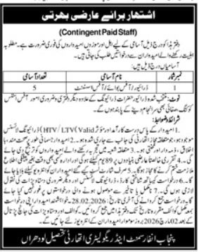 Punjab Enforcement And Regulatory Authority Lodhran Job 2026 – Punjab Energy Efficiency & Conservation Agency - PEECA Jobs 2026 — original advertisement