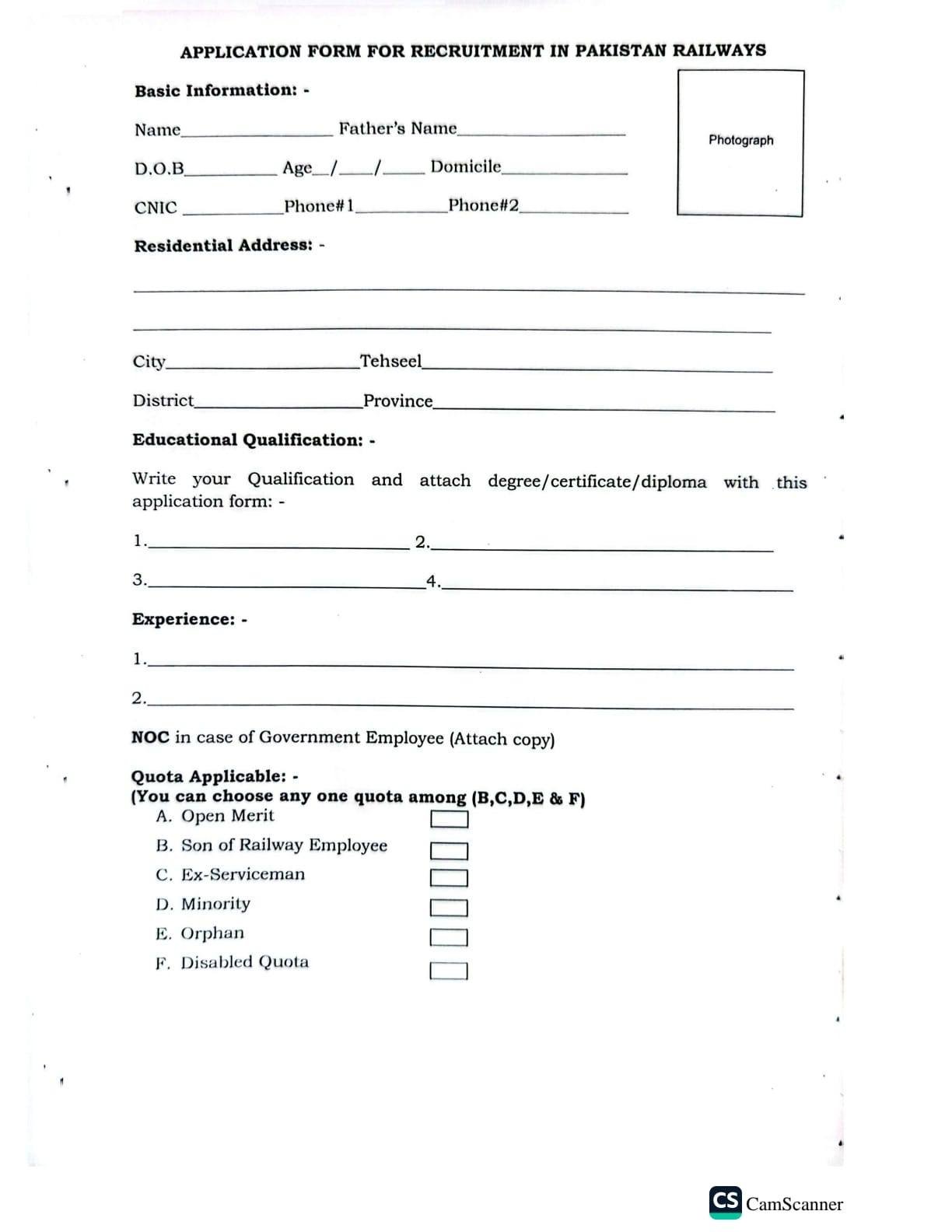 Pakistan Railways Quetta Division Jobs 2026 – Ministry of Railways Islamabad Jobs 2026 — original advertisement