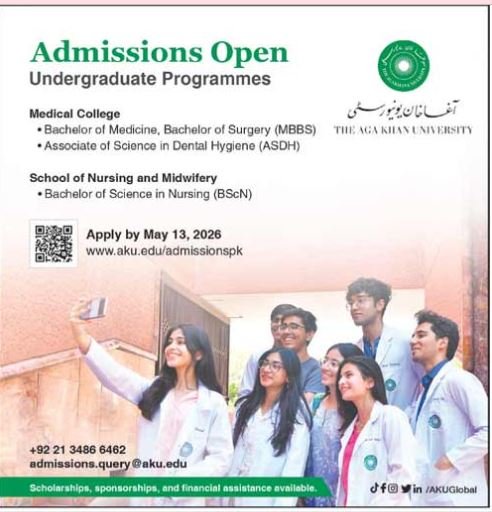 Admission Open Aga Khan University Karachi Sindh 2026 Admissions 2026 — original advertisement