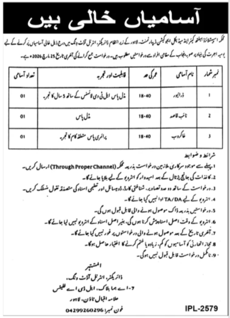 Specialized Healthcare & Medical Education Department Jobs – Specialized Healthcare And Medical Education Department Lahore Jobs 2026 — original advertisement