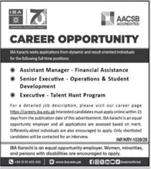 Institute Of Business Administration IBA Karachi Jobs 2026 Jobs 2026 — original advertisement