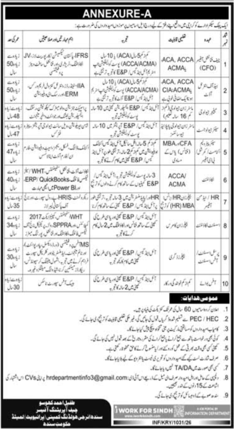 Sindh Energy Holding Company Pvt Ltd Karachi Jobs 2026 – Private Company Jobs 2026 — original advertisement