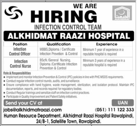 Alkhidmat Raazi Hospital Rawalpindi Jobs 2026 Jobs 2026 — original advertisement