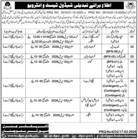 Sports & Youth Affairs Department Balochistan Jobs 2026 – Sports and Youth Affairs Department Balochistan Jobs 2026 — original advertisement